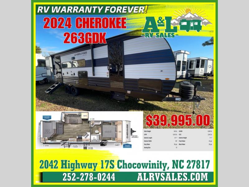 New 2024 Forest River RV Cherokee 263GDK Travel Trailer at A & L RV