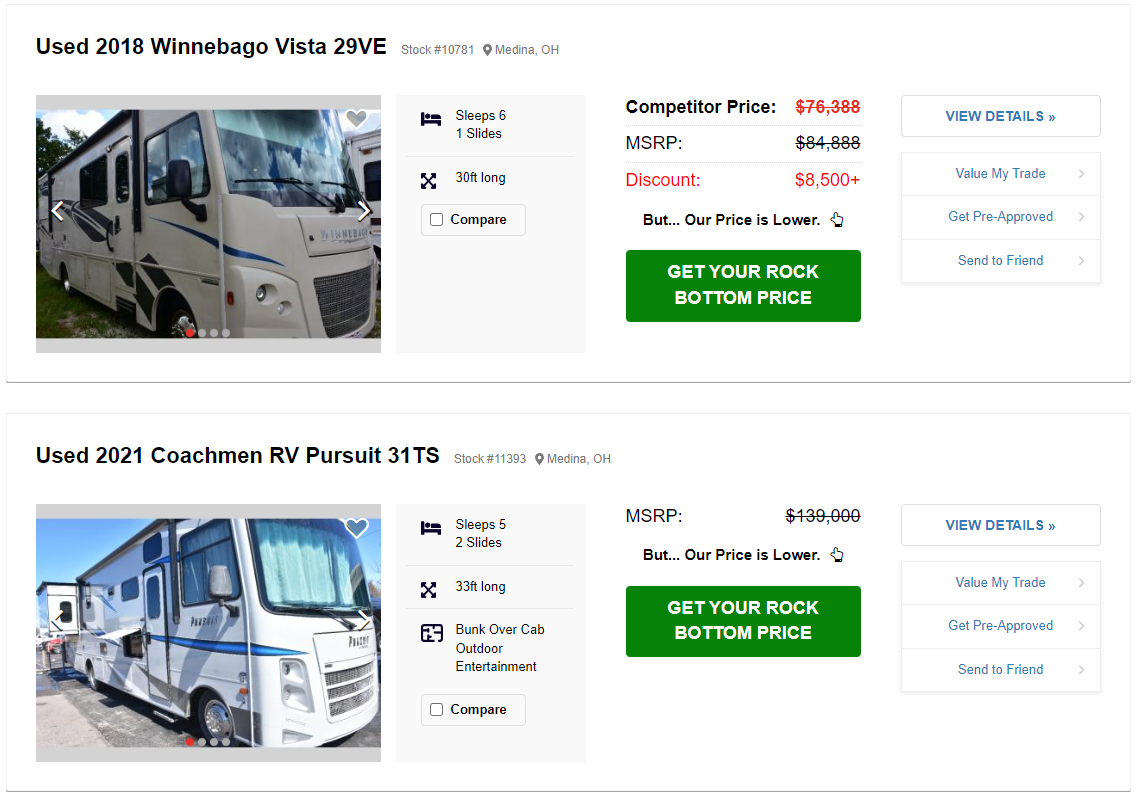 class a motorhomes for sale at avalon rv center dealership