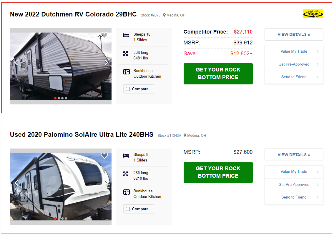 rv forsale near me with rv shipping and online shopping