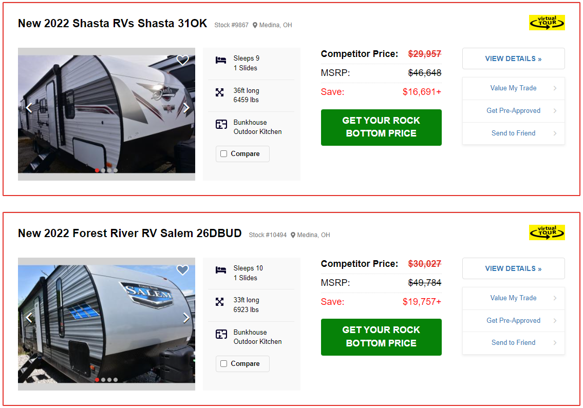 rvs dealers near me with rv shipping and online shopping