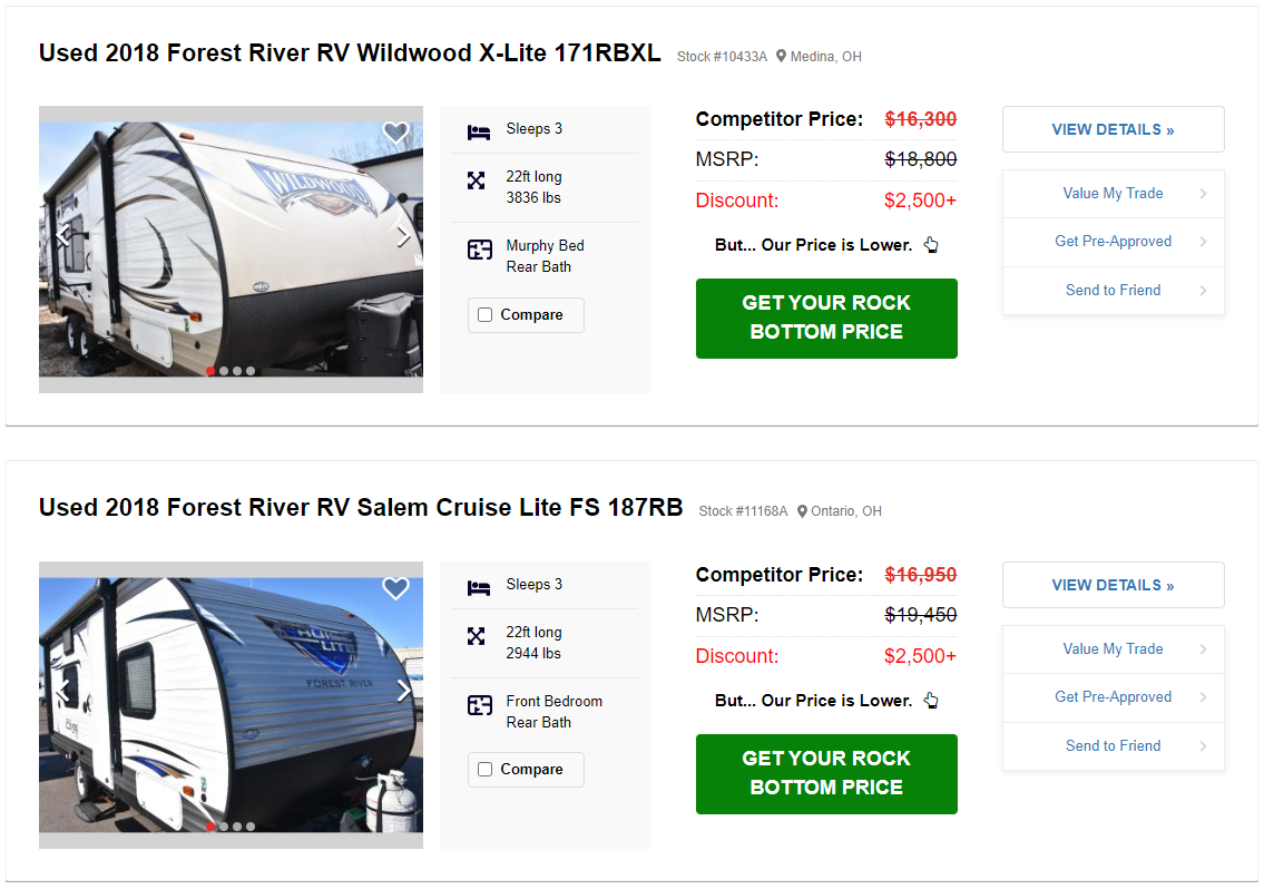 used rv trailer for sale