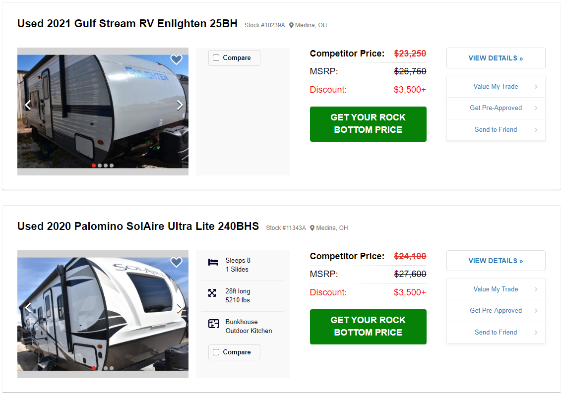 used travel trailers for sale near me with rv shipping and online shopping