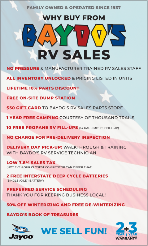 Why Buy From Baydo's RV Sales