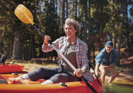 Woman kayaking