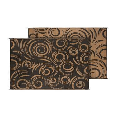 Outdoor Mat - Brown and Tan Swirl Pattern