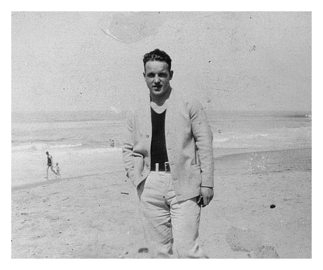 Bish Jenkins as a young man at the beach