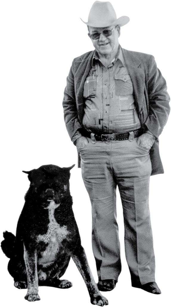 Bish Jenkins with his dog, Chang