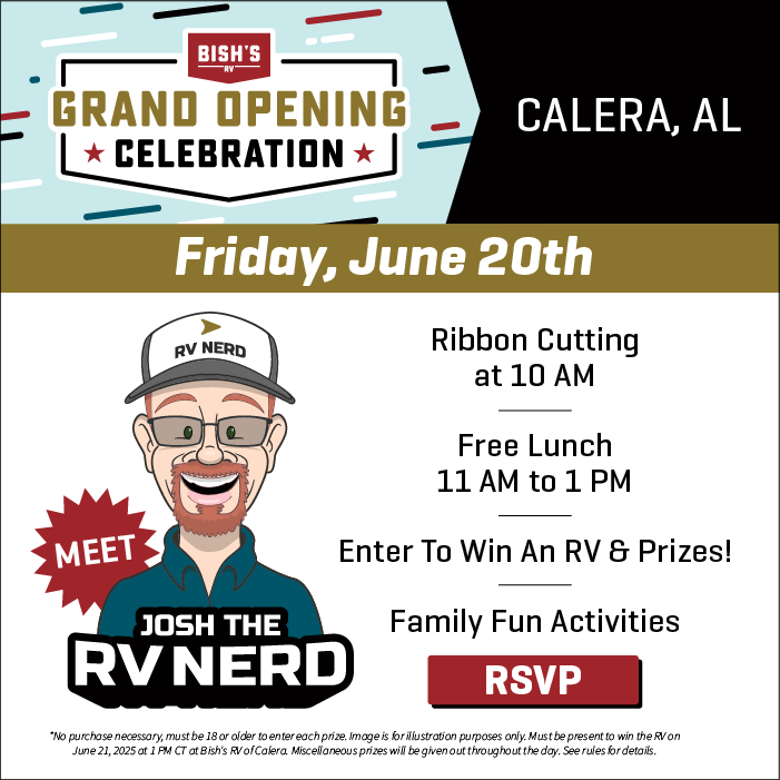 Celebration Day: June 20, 2025 - Grand Opening Sale - Bish's RV of Calera