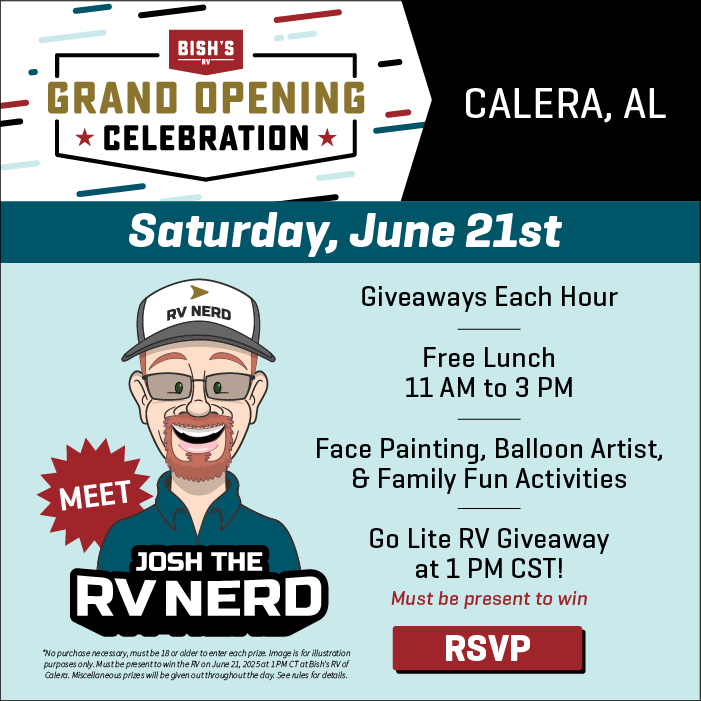 Celebration Day: June 21, 2025 - Grand Opening Sale - Bish's RV of Calera
