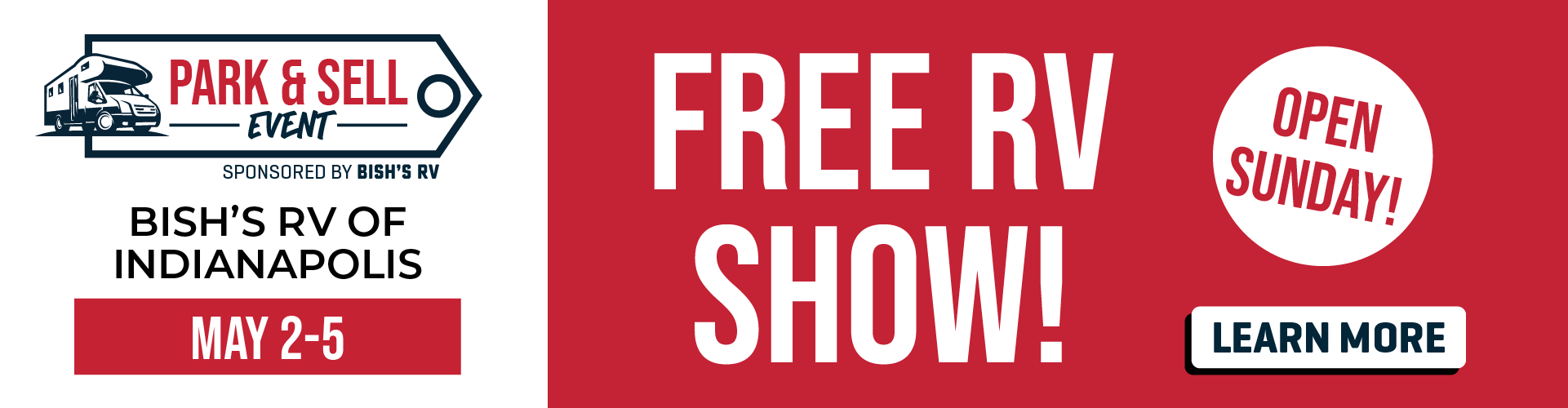 Free RV Show - RV Park & Sell Event - May 2-5 - Bish's RV of Anderson