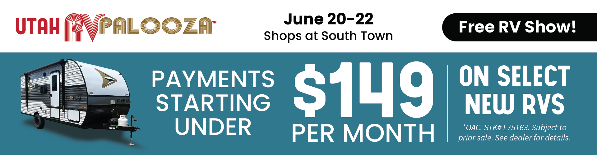 Utah RV Palooza  - June 20-22, 2024 - Shops at South Town - Presented by Bish's RV