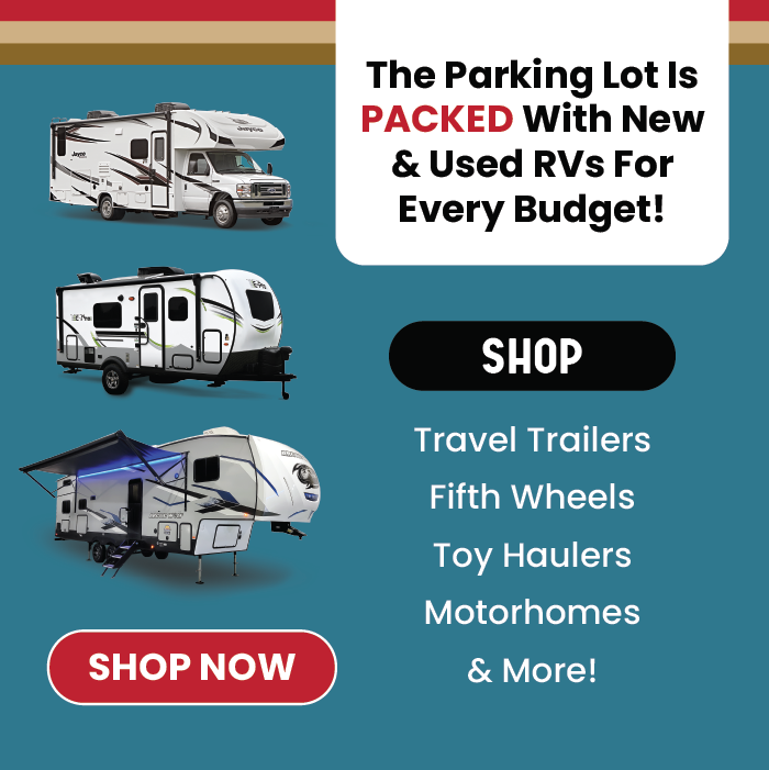 Shop a huge selection of new and used RVs like travel trailers, fifth wheels, toy haulers, motorhomes, and more!