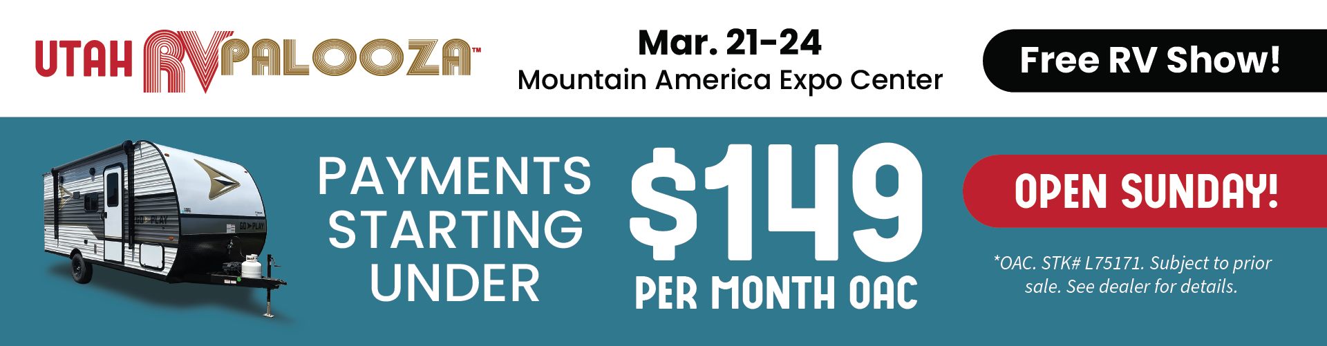 Utah RV Palooza presented by Bish's RV - March 21-24, 2024 - Mountain America Expo Center