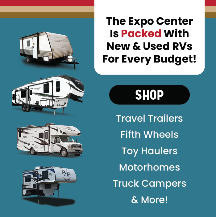 Shop New & Used RVs during the Utah RV Palooza, March 21-24, 2024 at the Mountain America Expo Center