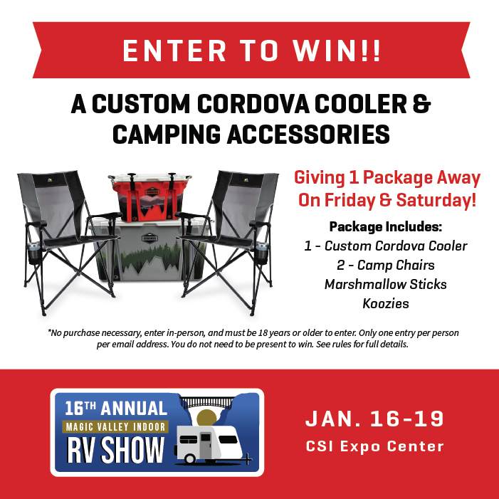 Enter to Win A Prize Package! - 16th Annual Magic Valley Indoor RV Show - Jan. 16-19, 2025 - CSI Expo Center