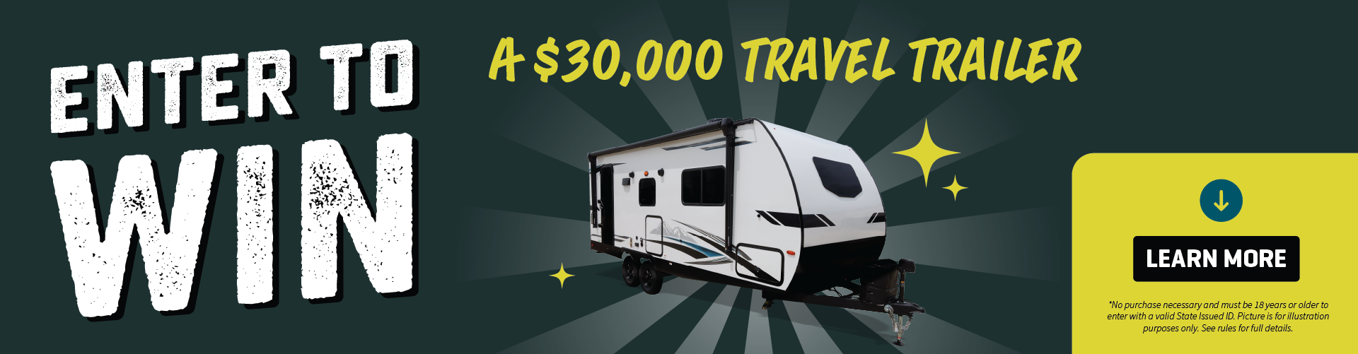 Enter to Win A New $30,000 Travel Trailer!