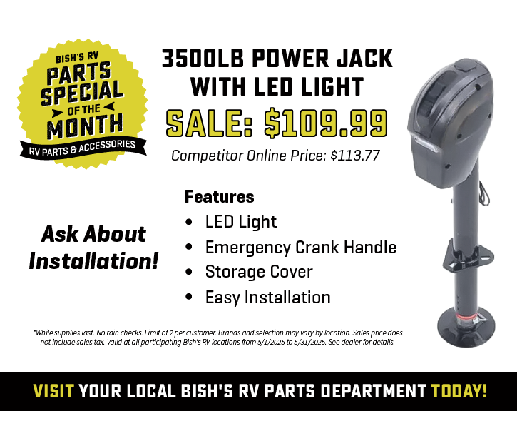May 2025 Parts Special - available at participating Bish's RV locations