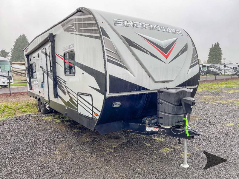 Used 2021 Forest River RV Shockwave 27RQGDX Toy Hauler Travel 