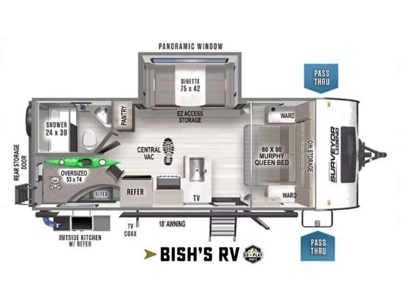 2024 FOREST RIVER RV SURVEYOR 240BHLE Floorplan