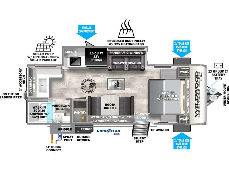 Forest River Wildwood Heritage Glen 22RKHL floorplan