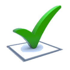 A green checkmark sitting within a checkbox.