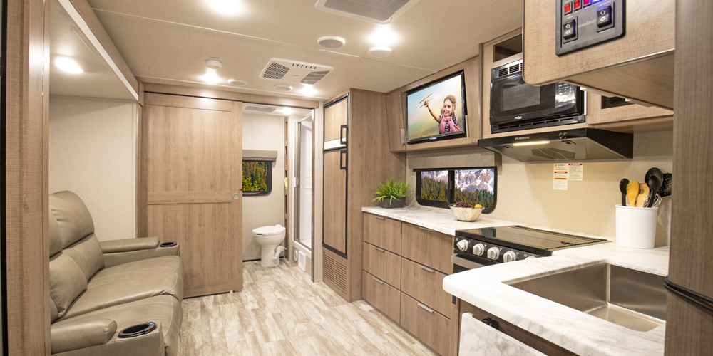 Grand Design RV Kitchen & Living Area