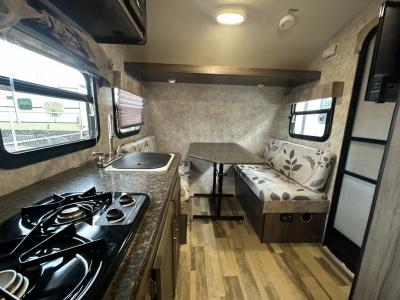 Front-facing interior of 2018 Winnebago Minnie 1710