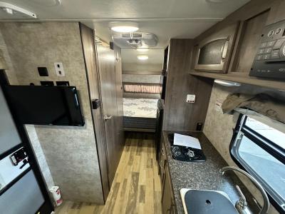 Rear-facing interior of 2018 Winnebago Minnie 1710