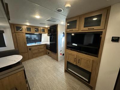 Entertainment Center & LED Fireplace in 2025 Coachmen RV Freedom Express Ultra Lite 259FKDS