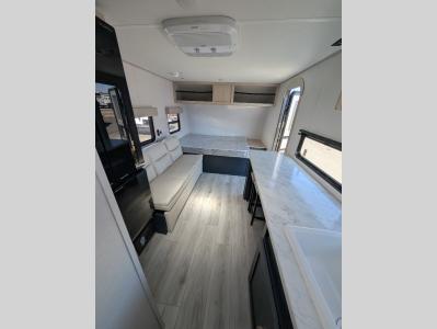 Full length interior of 2025 Prime Time RV Avenger LT 17RK
