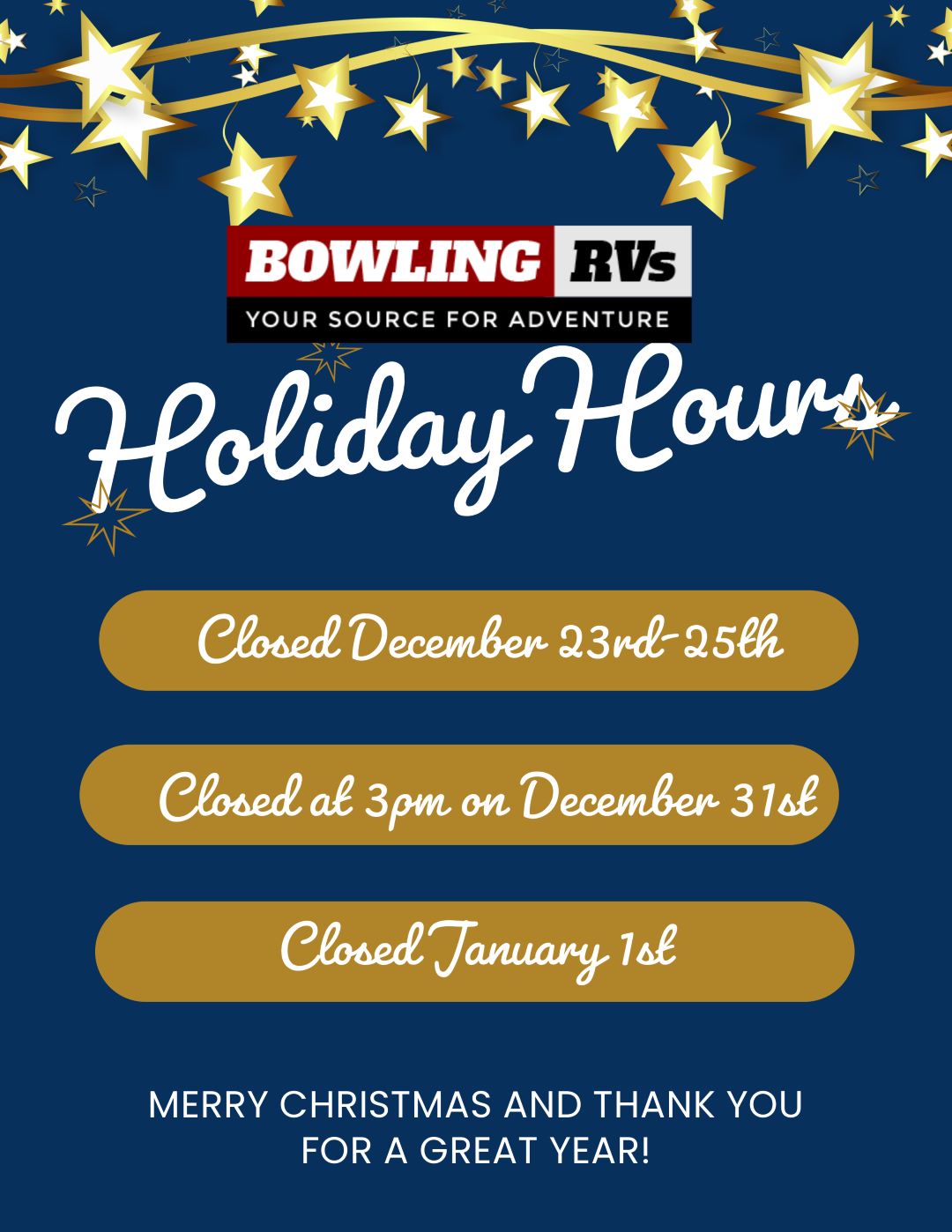 Holiday Hours