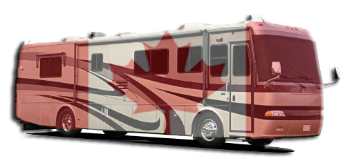 RV With Canadian Flag Overlay