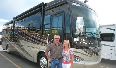 Husband and Wife in front of Motorhome