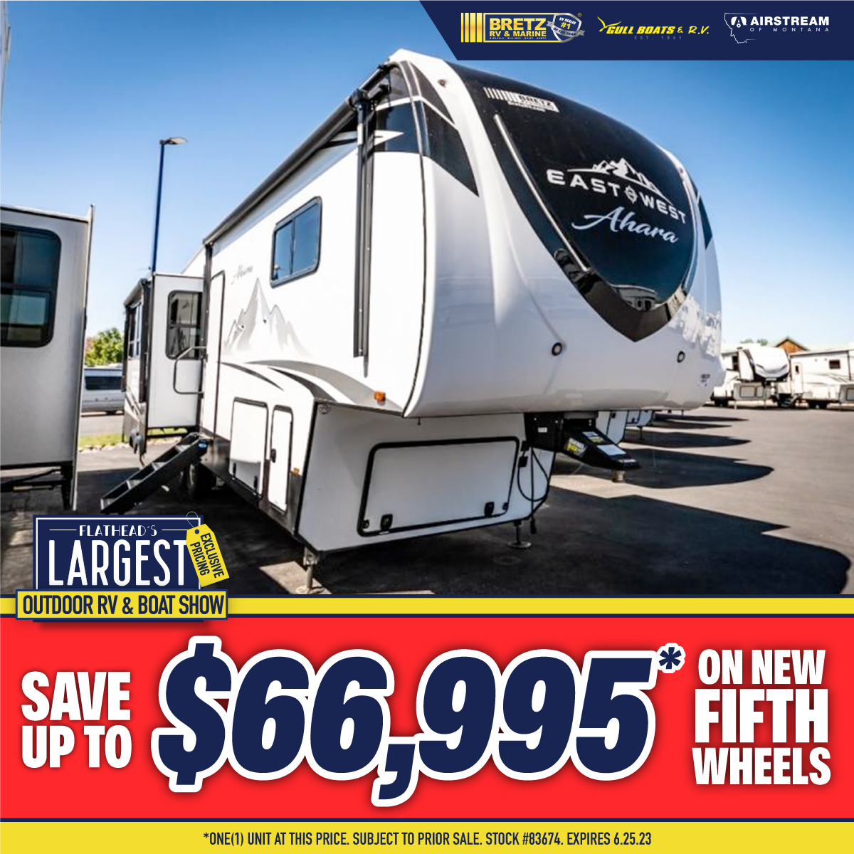 Save up to $66,995* on new fifth wheels