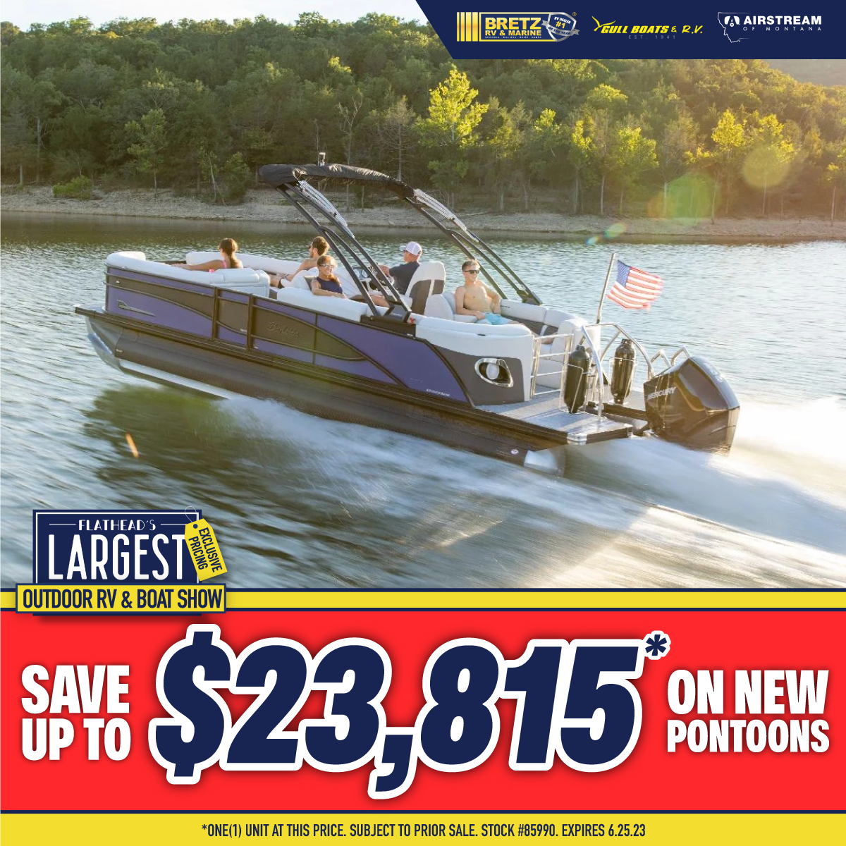 Save up to $23,815* on new pontoon boats