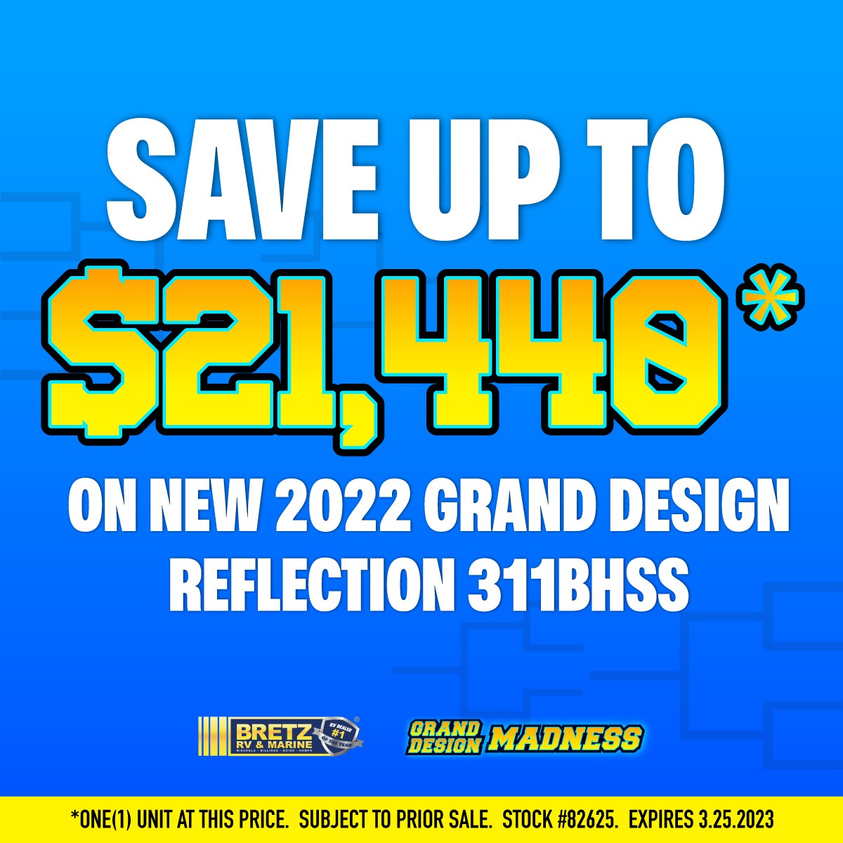 Save up to $21,440 on New 2022 Grand Design Reflection 311BHSs