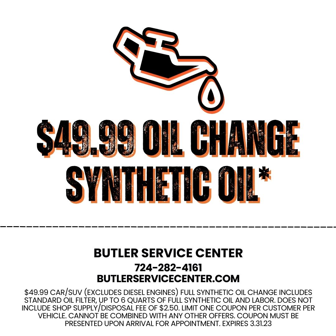 49.99 Oil Change Coupon Butler PA