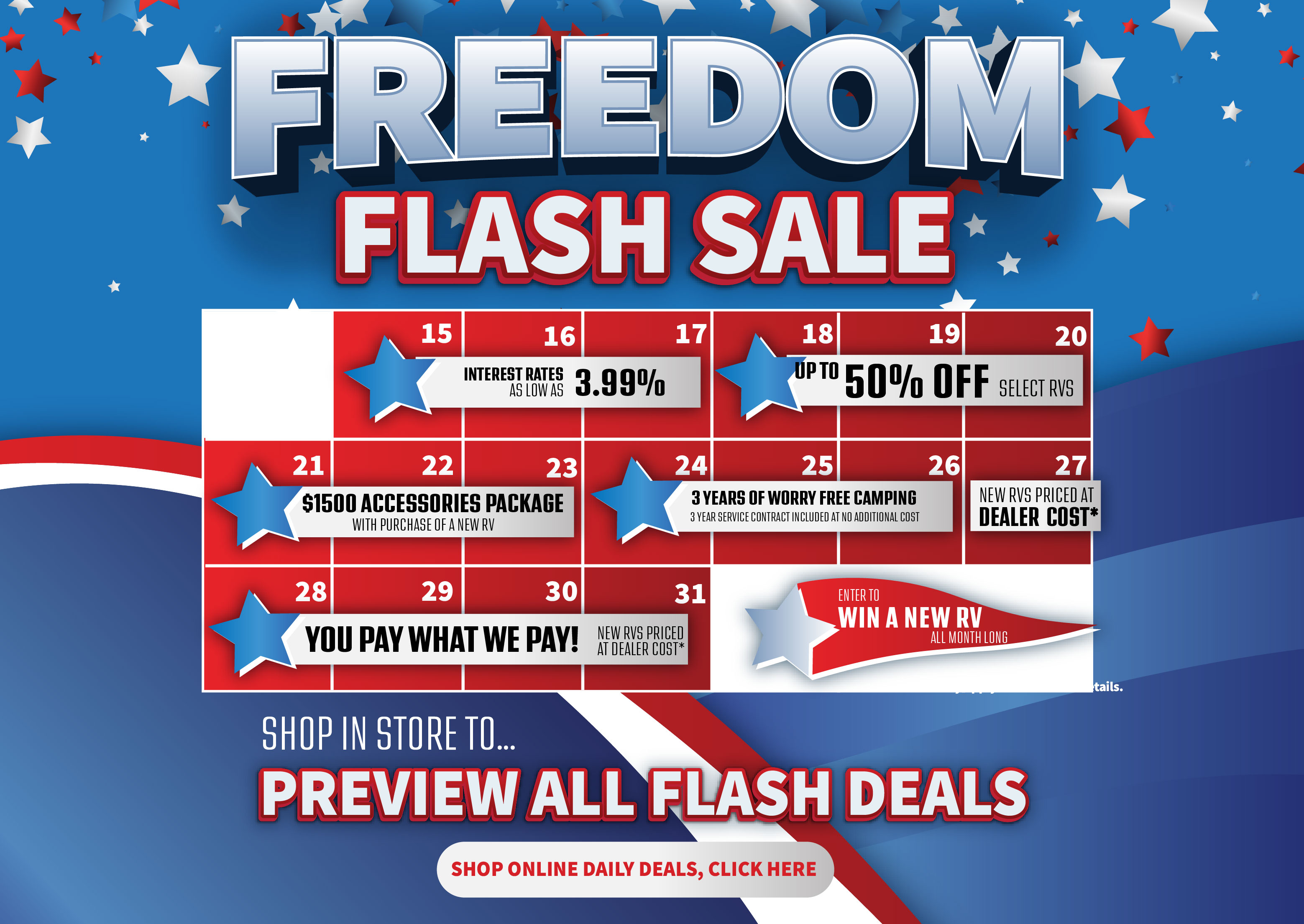 Freedom Flash Sale Dealer Cost