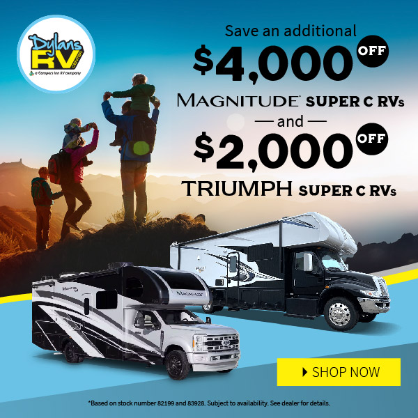 $ off Magnitude and Triumph Super C RVs