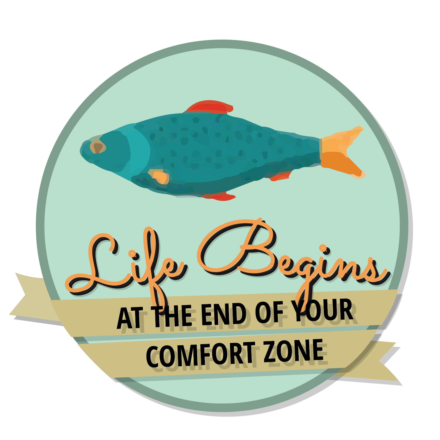 Life begins at the end of your comfort zone icon