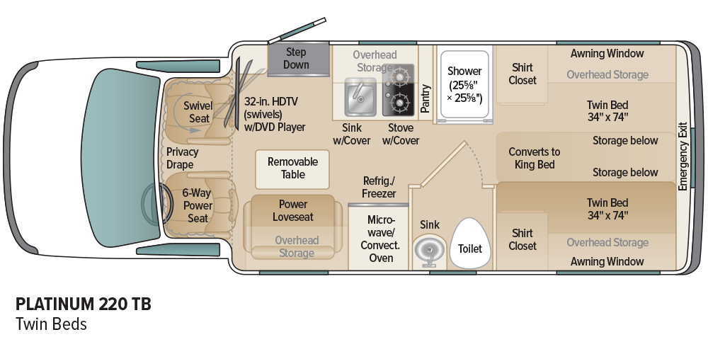 Coach House Platinum 220 TB Floorplan