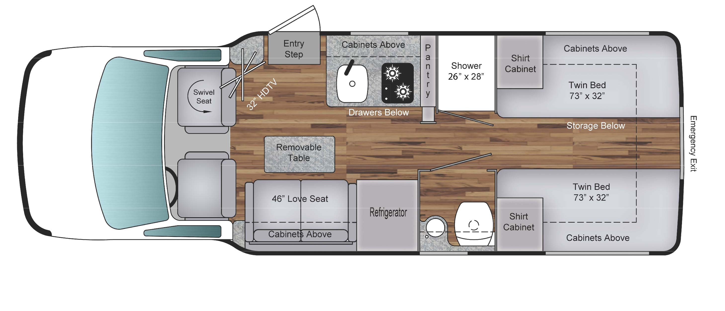 Coach House Platinum 220 TB Floorplan