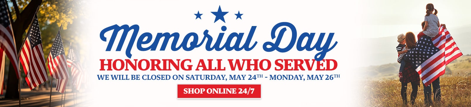 Memorial Day Closed