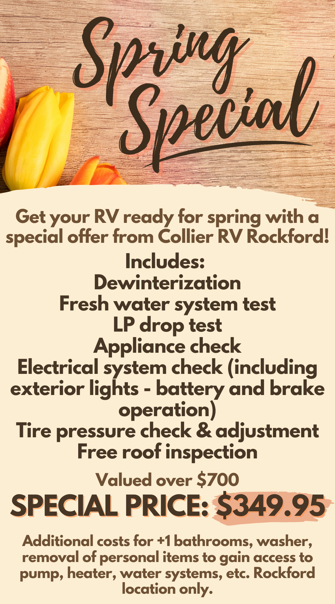 Spring Special! Get your RV ready for spring - Contact Us!
