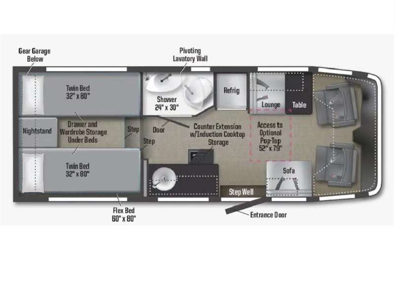 New 2025 Winnebago EKKO Sprinter 23B Motor Home Class C Diesel at