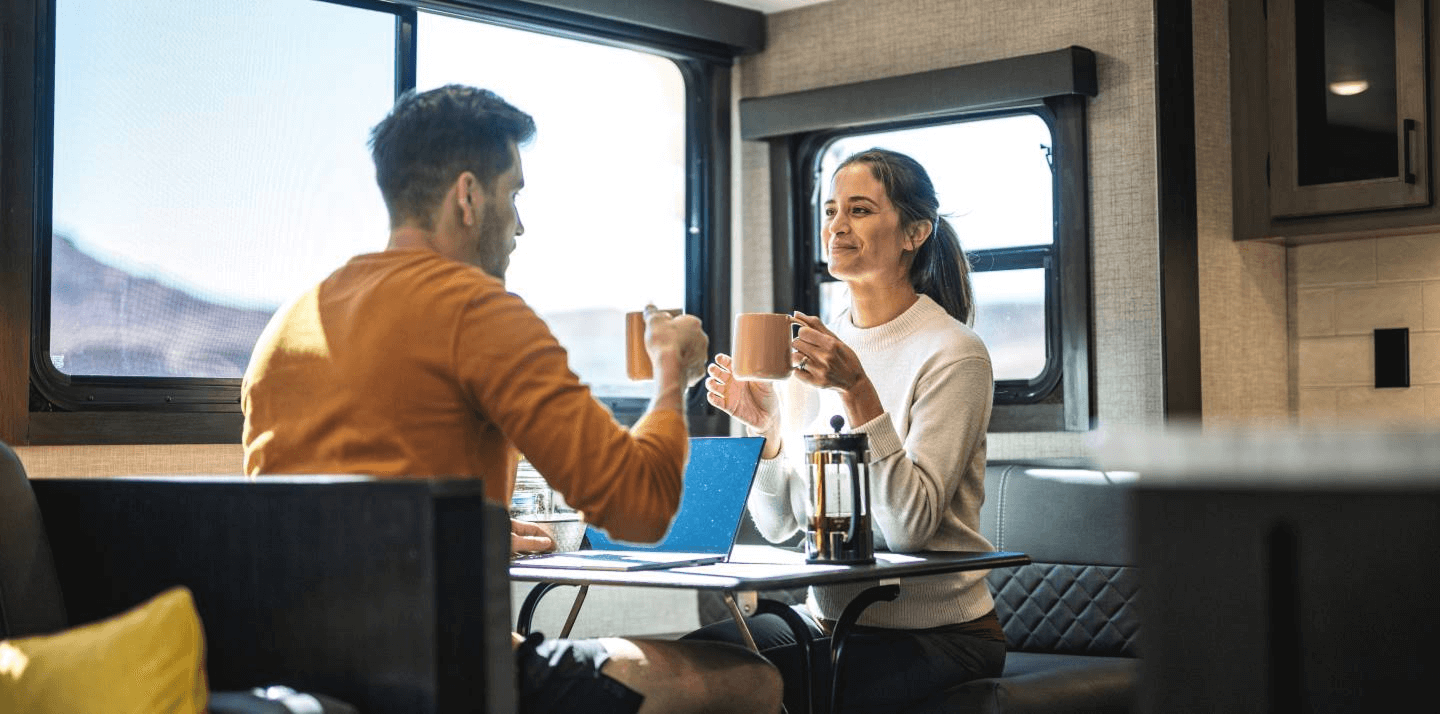 Couple coffee drinking