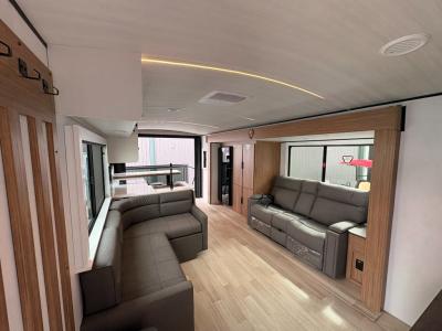 New 2026 Keystone RV Passport 3360RK; large slide, barrel ceiling, patio deck; exclusive Beauflor vinyl flooring