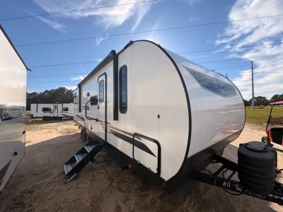 New 2026 Gulf Stream RV Conquest Ultra Lite 279BH with electric awning, plated metal rock guard, sturdy steps