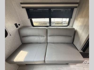 Jiffy sofa pullout bed in living area of new 2026 east to West Della Terra 200RD RV