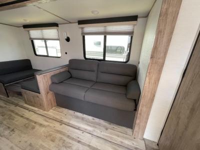 Sleeper sofa in living area extension slide in new 2025 Gulf Stream Ameri-Lite Ultra Lite 268BH RV
